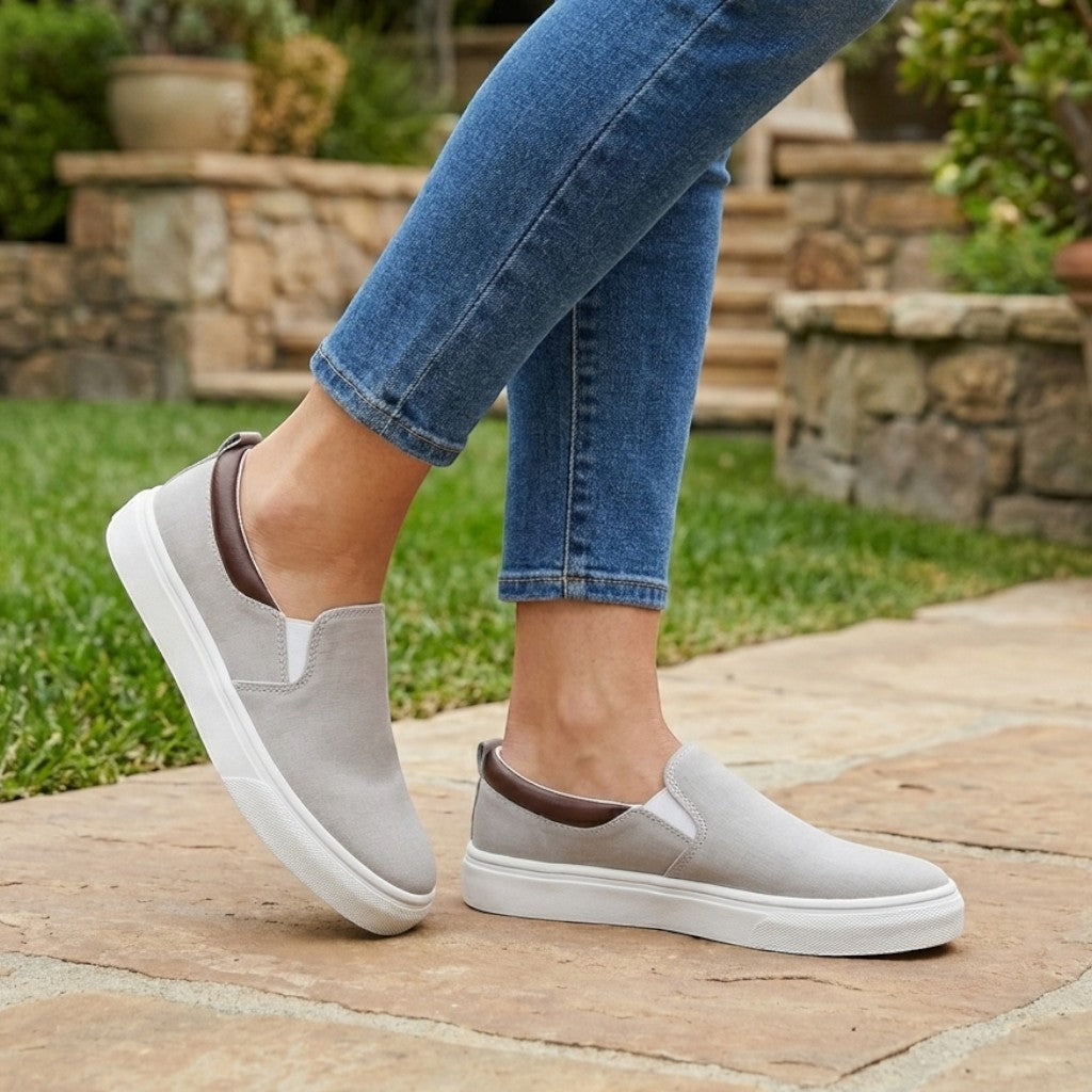 Womens Breathable Fabric Slip-On Shoes | Chic Casual Comfort Footwear 2