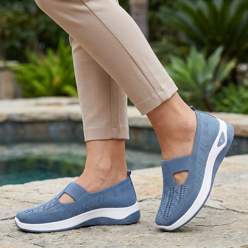 Womens Breathable Fabric Slip-On Shoes | Comfortable Supportive Orthopedic Footwear 1