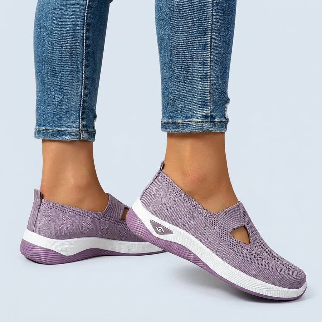 Womens Breathable Fabric Slip-On Shoes | Comfortable Supportive Orthopedic Footwear 8
