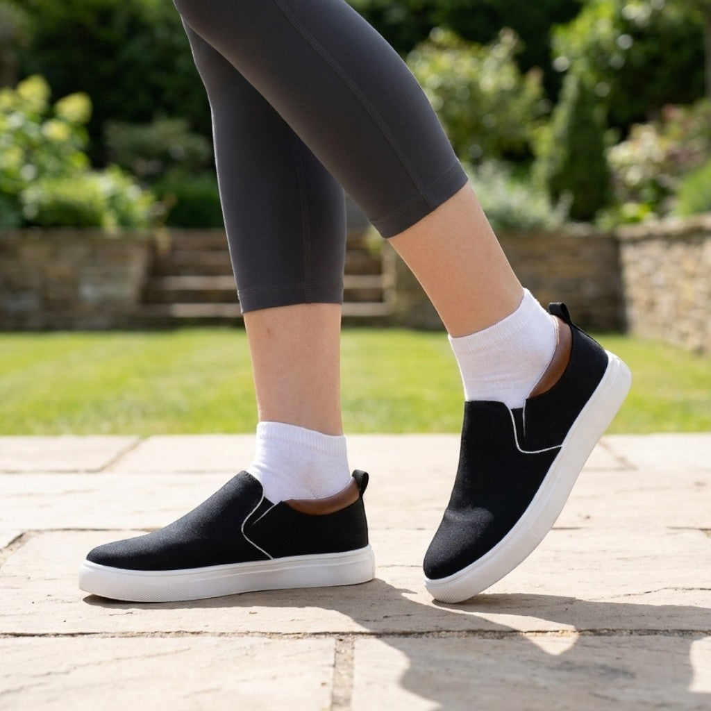 Womens Breathable Fabric Slip-On Sneakers | Comfortable Casual Everyday Shoes 2