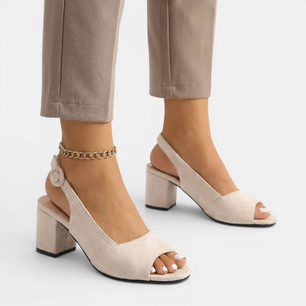 Sandali con tacco slingback color block da donna | Eleganti sandali da sera regolabili
