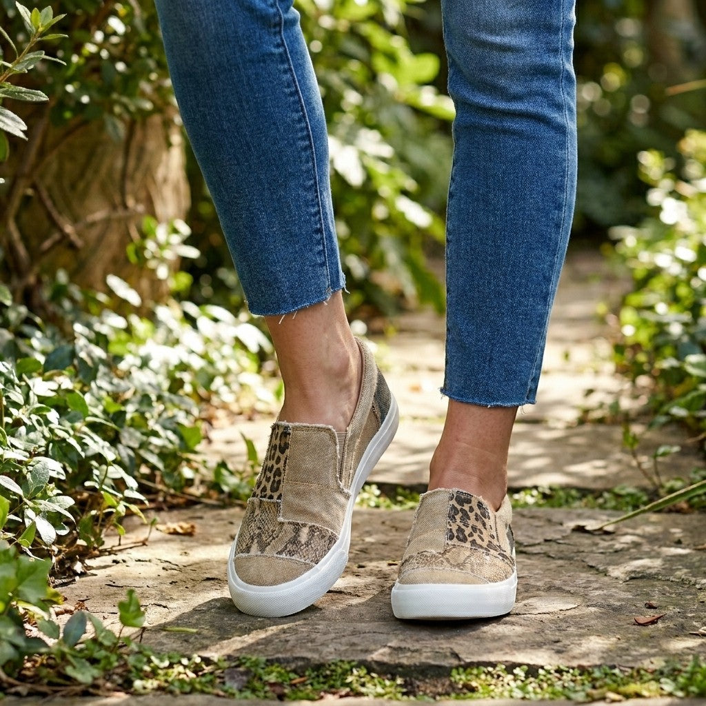 Womens Comfortable Synthetic Slip-On Shoes | Trendy Pain-Relieving Everyday Footwear 1