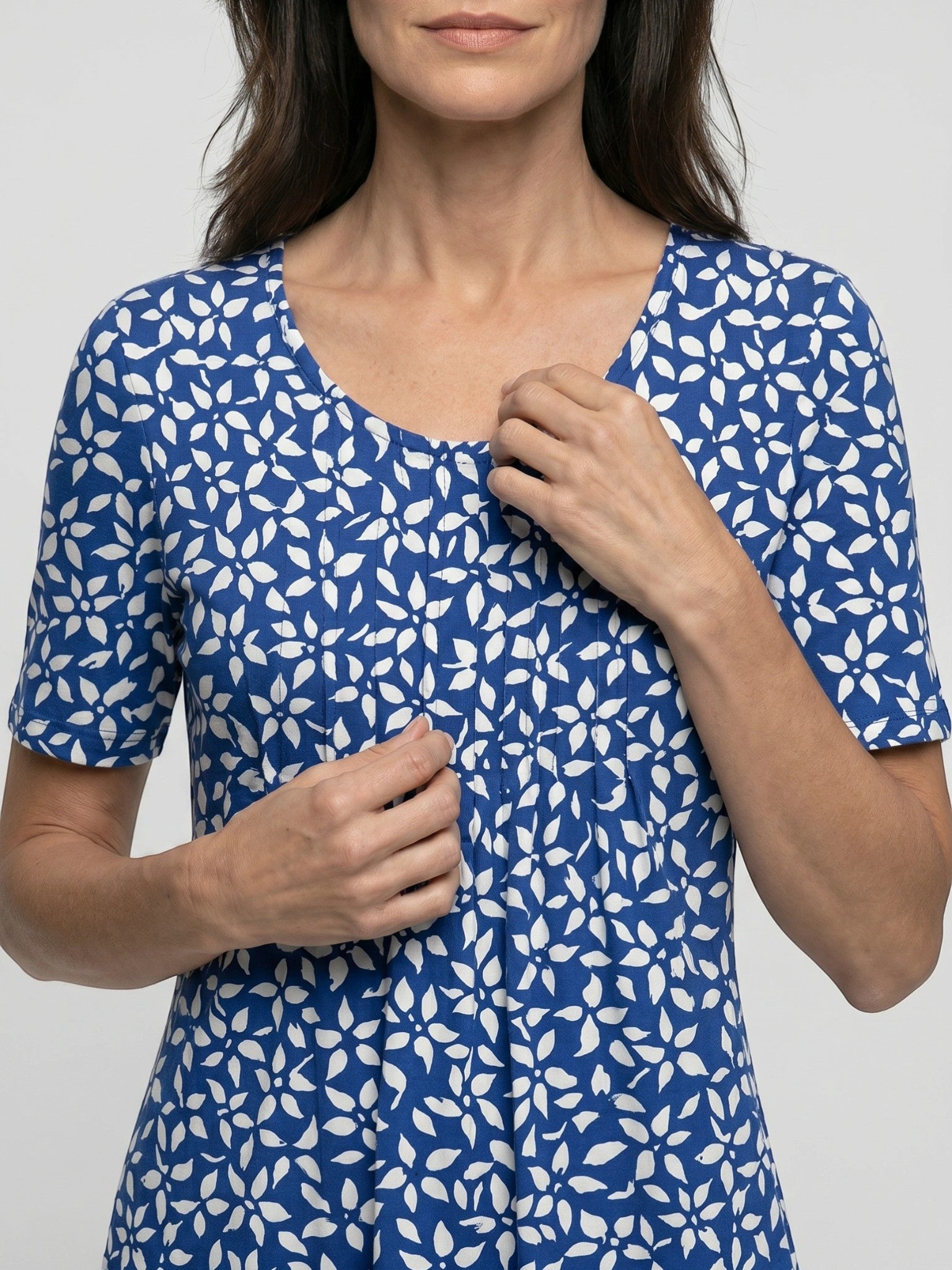 Women's Cotton Floral Print Midi Dress | Lightweight A-Line Summer Style