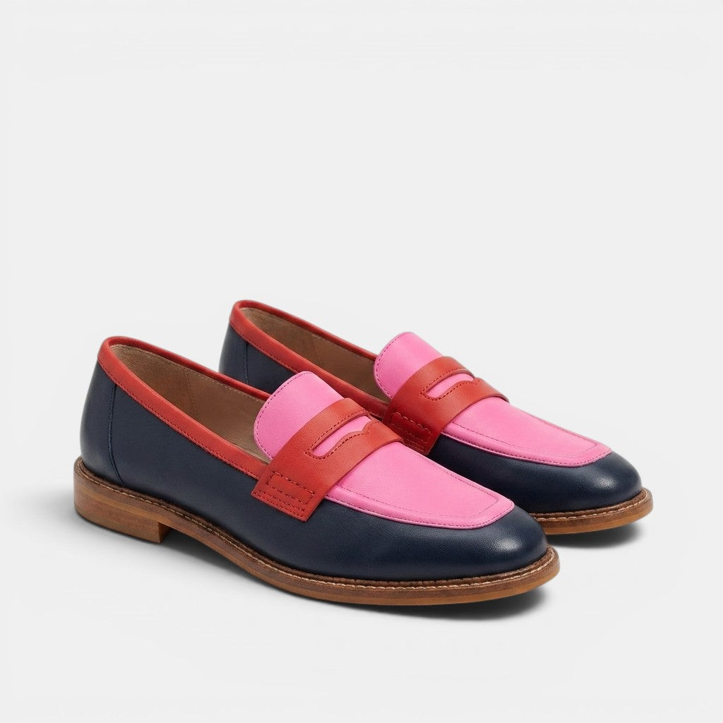 Womens Elegant Leather Loafers | Polished Comfortable Slip-On Black Shoes 3