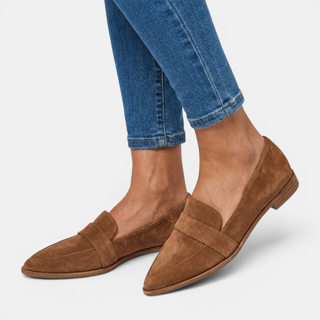Womens Elegant Leather Loafers | Stylish Pointed Toe Slip-On Summer Shoes 2