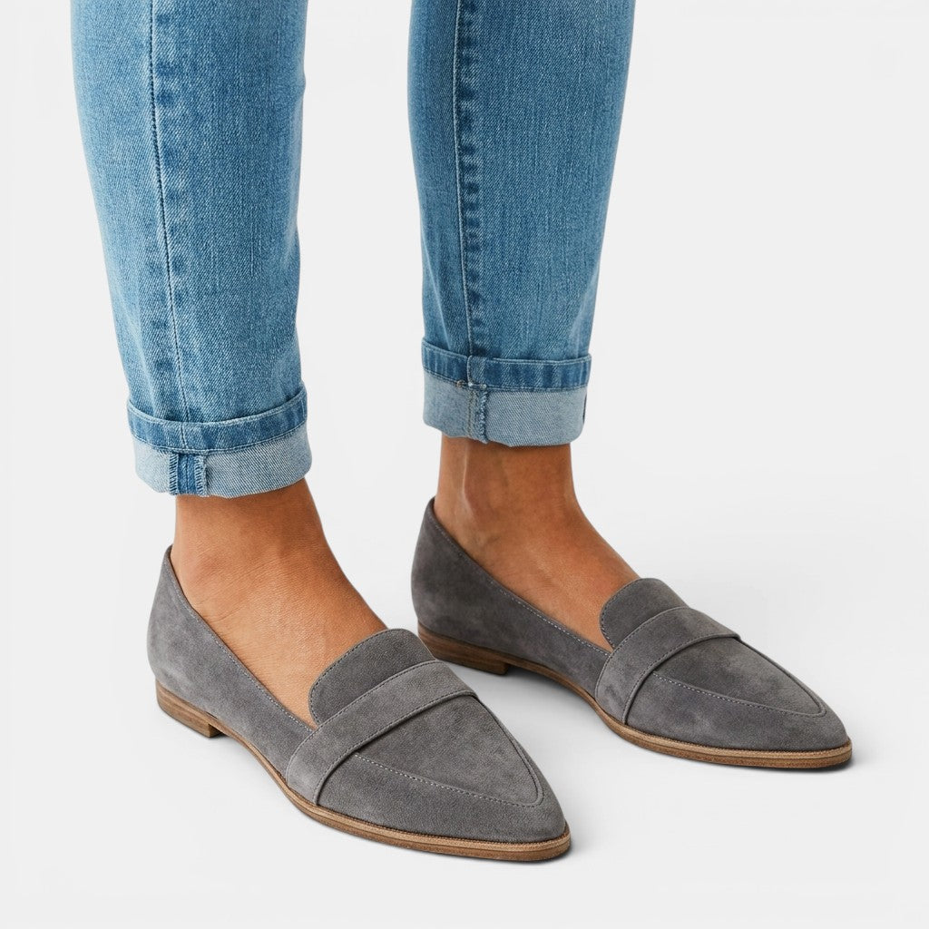Womens Elegant Leather Loafers | Stylish Pointed Toe Slip-On Summer Shoes 3