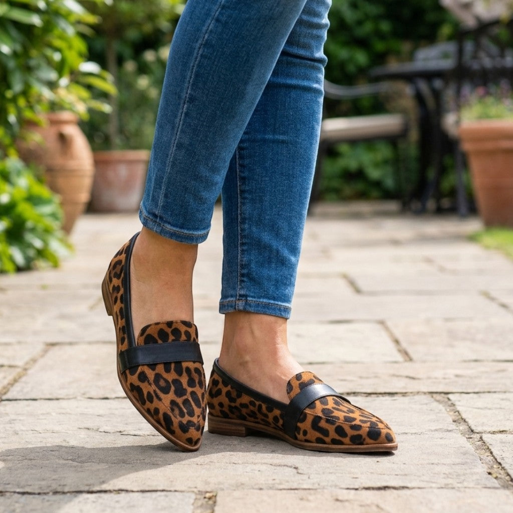 Womens Elegant Leather Loafers | Stylish Pointed Toe Slip-On Summer Shoes 1