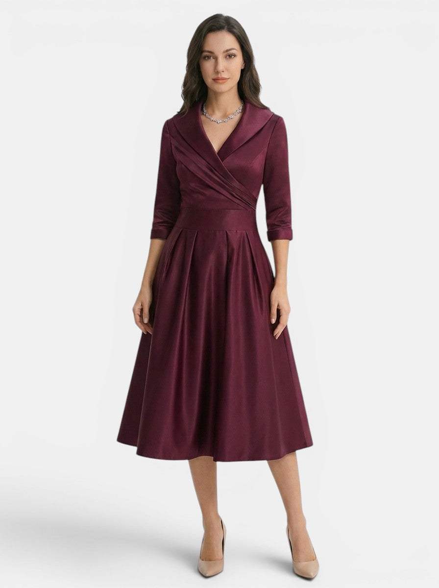 Robe midi élégante pour femme | Tenue de soirée formelle polyvalente avec poches discrètes