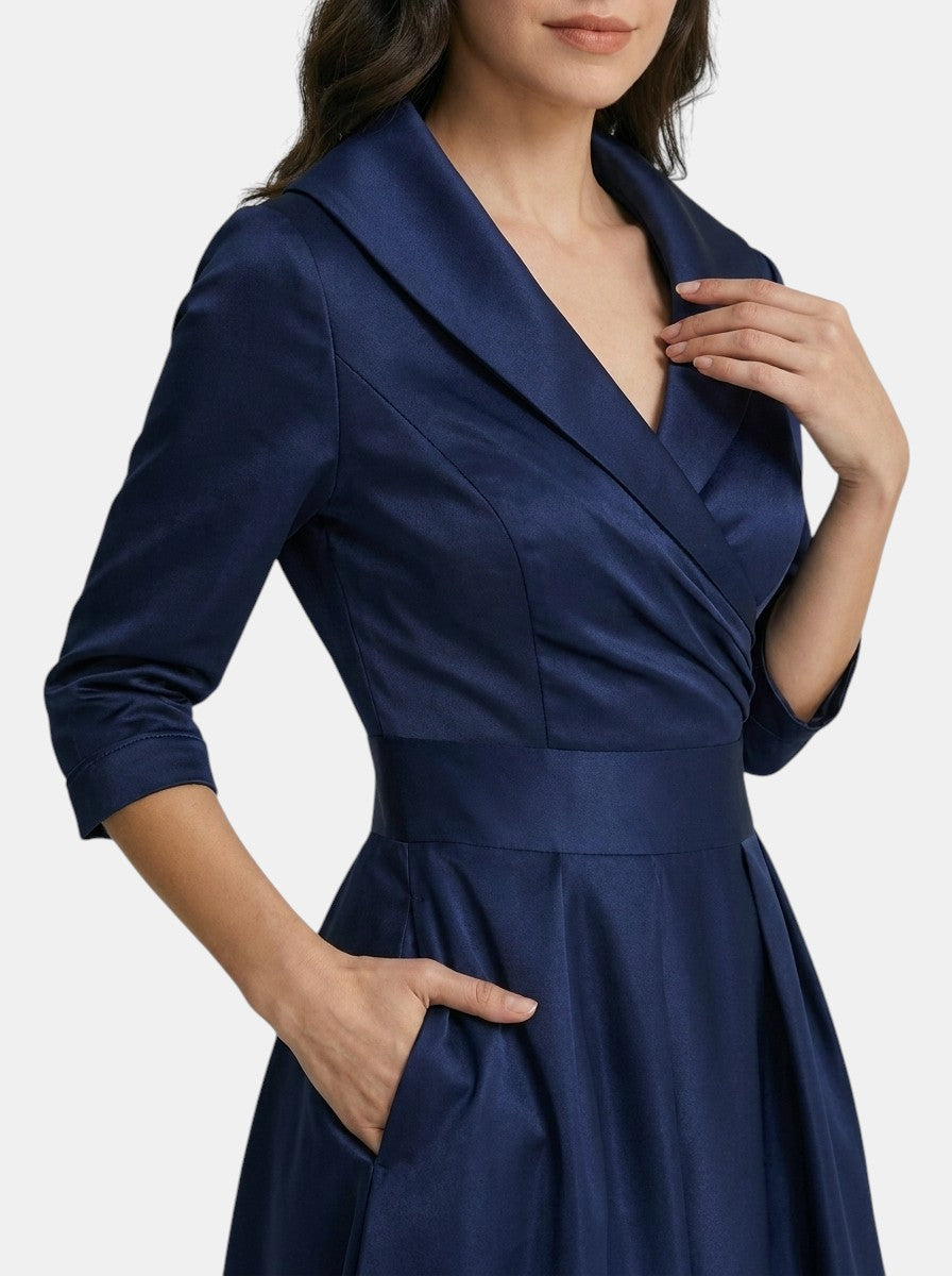 Robe midi élégante pour femme | Tenue de soirée formelle polyvalente avec poches discrètes