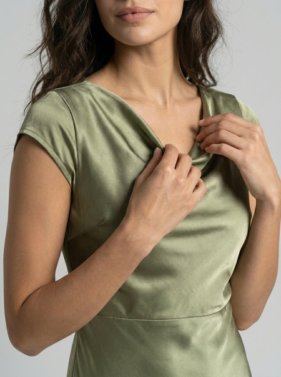 Abito Midi Elegante da Donna | Abito Cocktail Estivo Fluido e Minimalista
