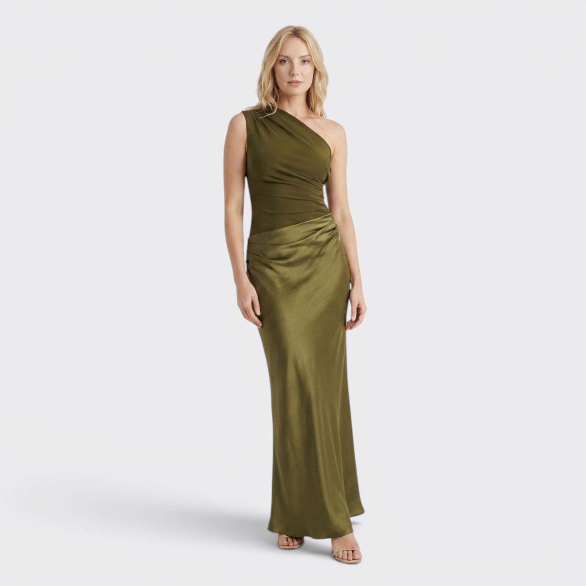 Robe longue élégante asymétrique pour femme | Robe de soirée formelle flatteuse