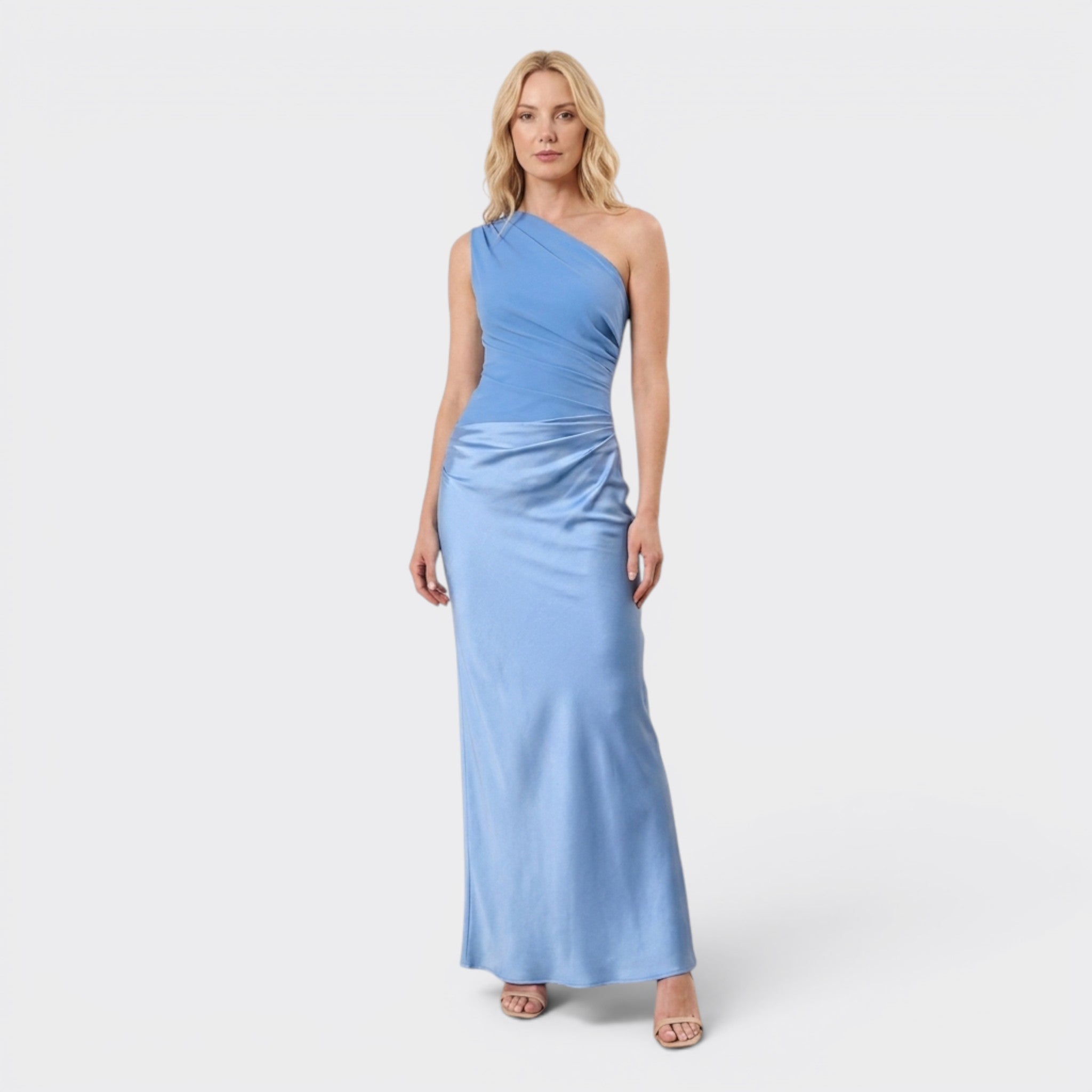 Robe longue élégante asymétrique pour femme | Robe de soirée formelle flatteuse