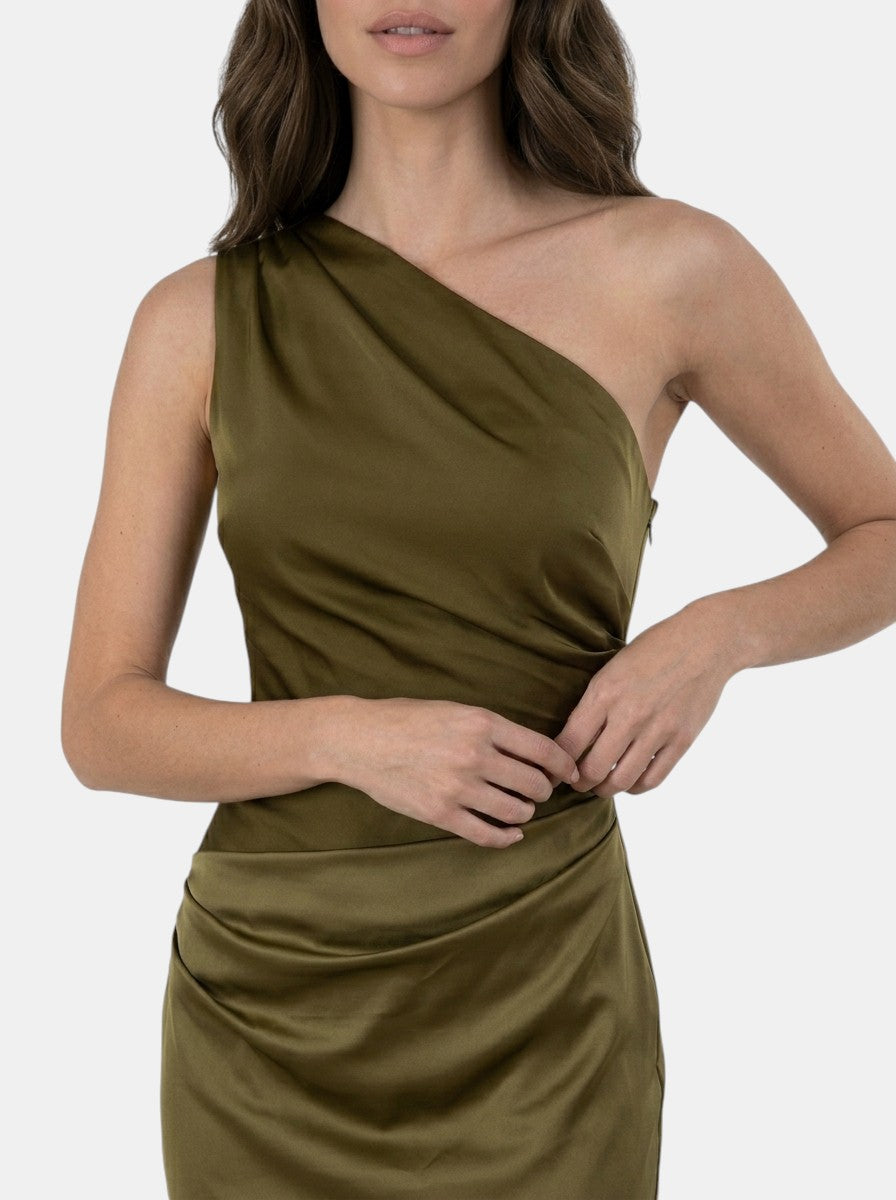 Robe longue plissée élégante pour femme | Robe de soirée formelle asymétrique