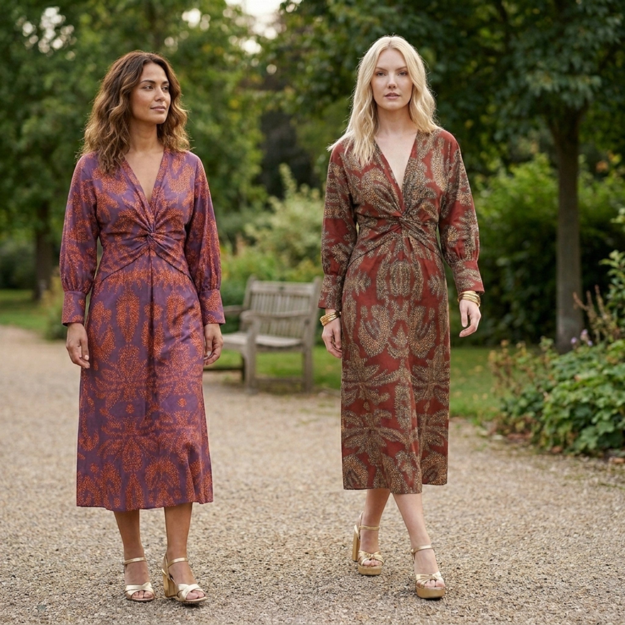 Robe longue trapèze imprimée élégante pour femmes | Robe formelle d'été flatteuse à col en V
