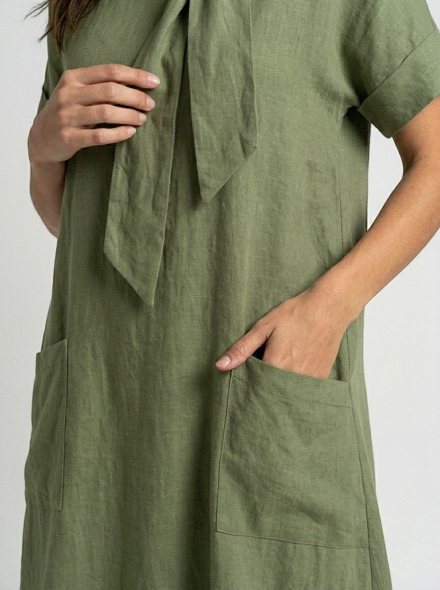 Robe maxi blanche élégante pour femme | Robe d'été charmante avec nœud chic au col