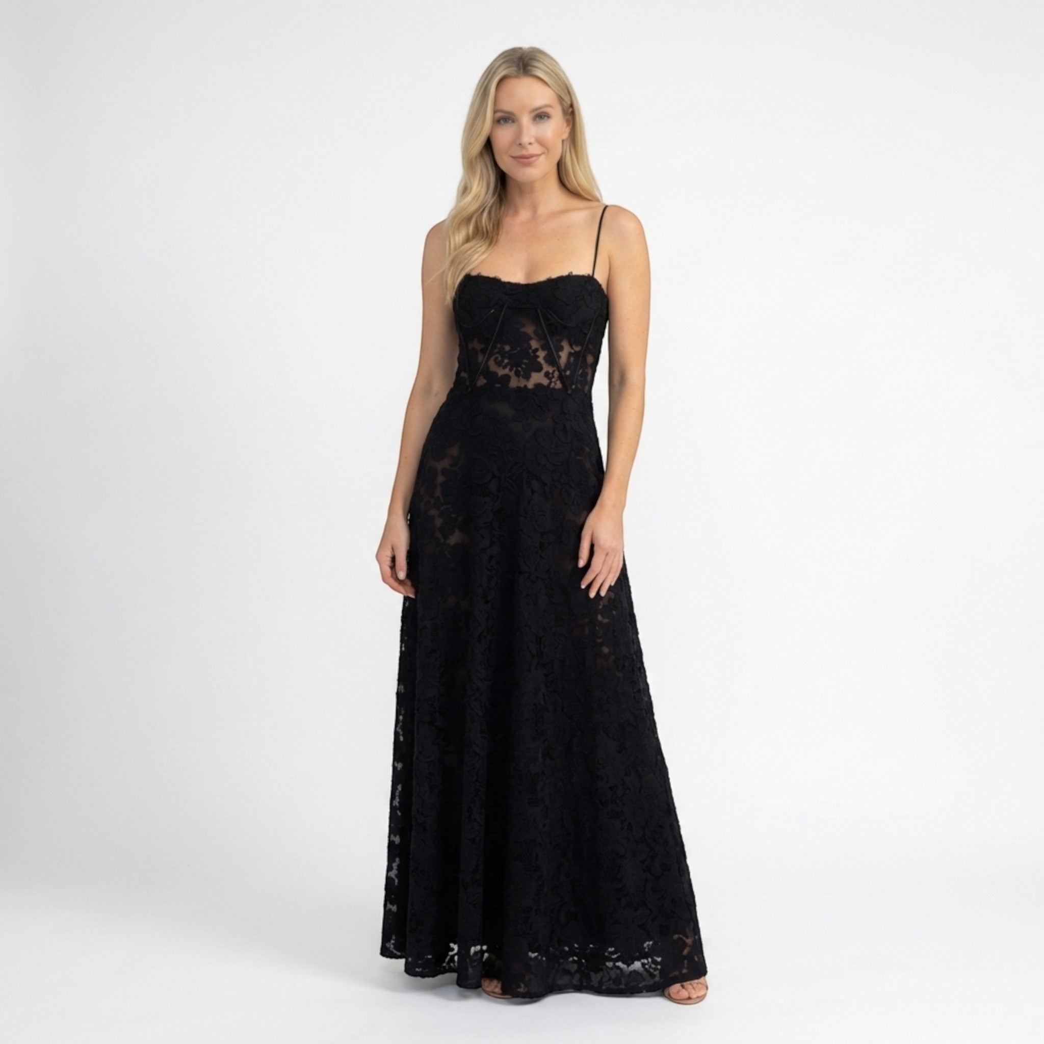 Robe Maxi Élégante Blanche à Bretelles pour Femme | Robe de Soirée Sophistiquée