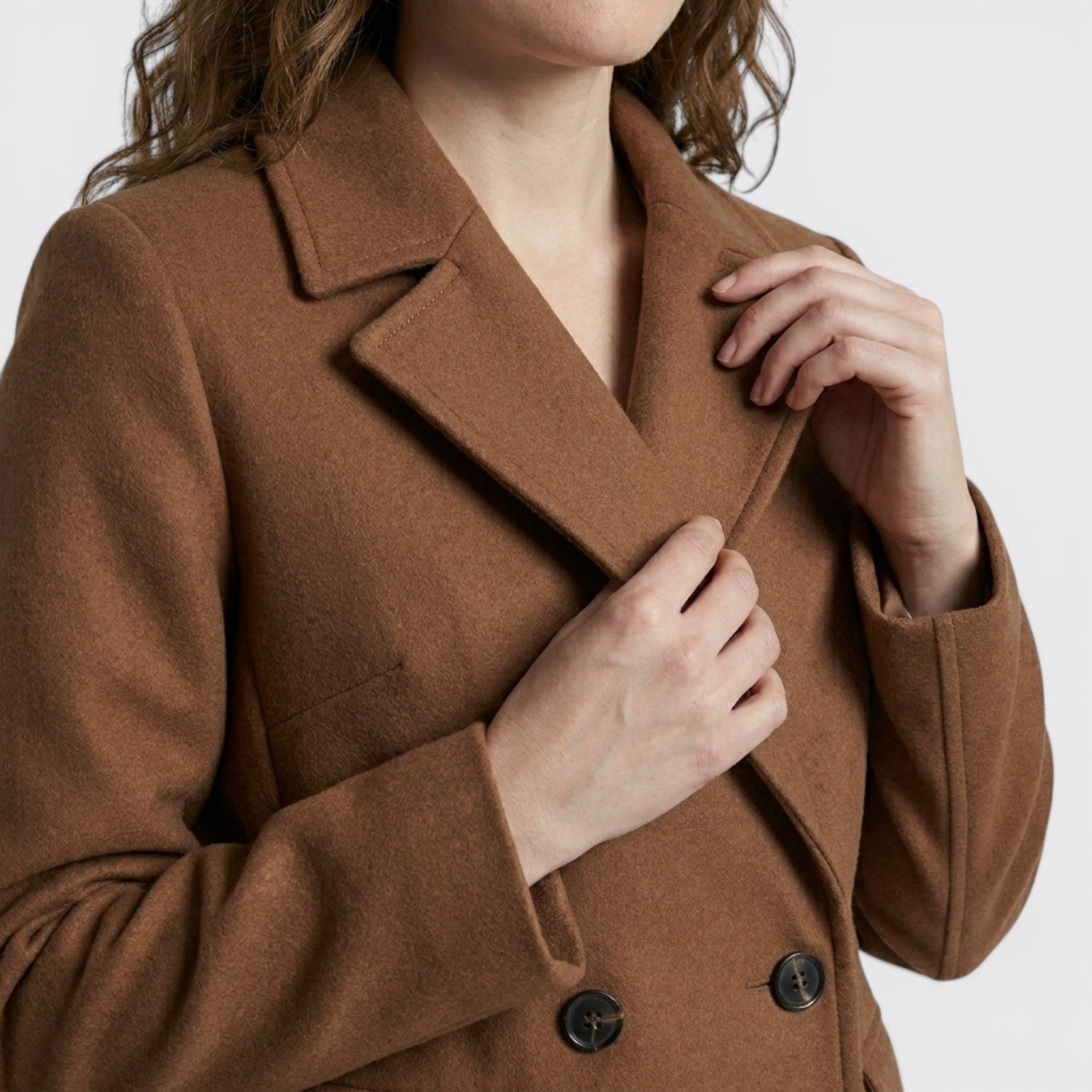 Women's Elegant Wool Blend Overcoat | Tailored Double-Breasted Winter Coat