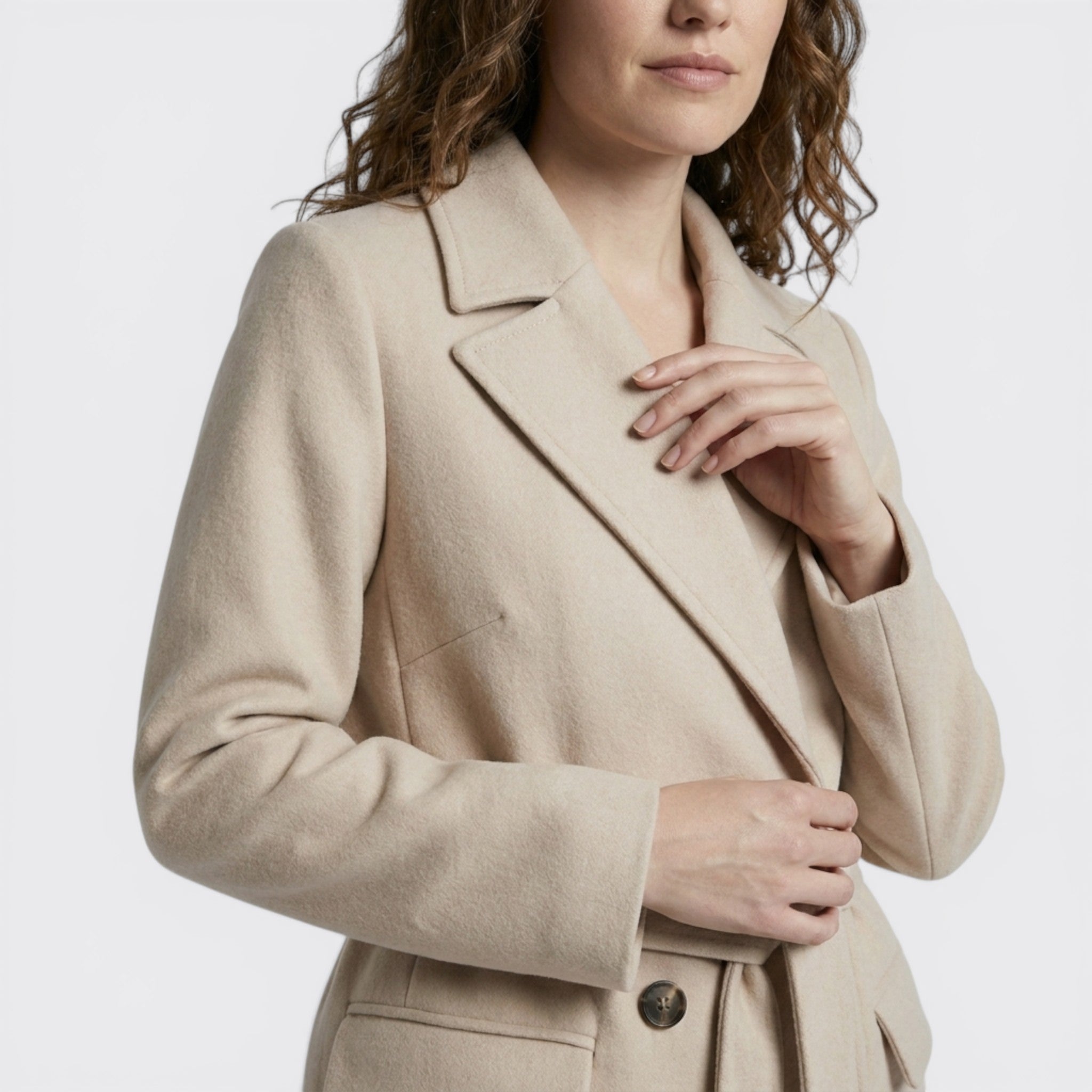 Women's Elegant Wool Blend Overcoat | Tailored Double-Breasted Winter Coat