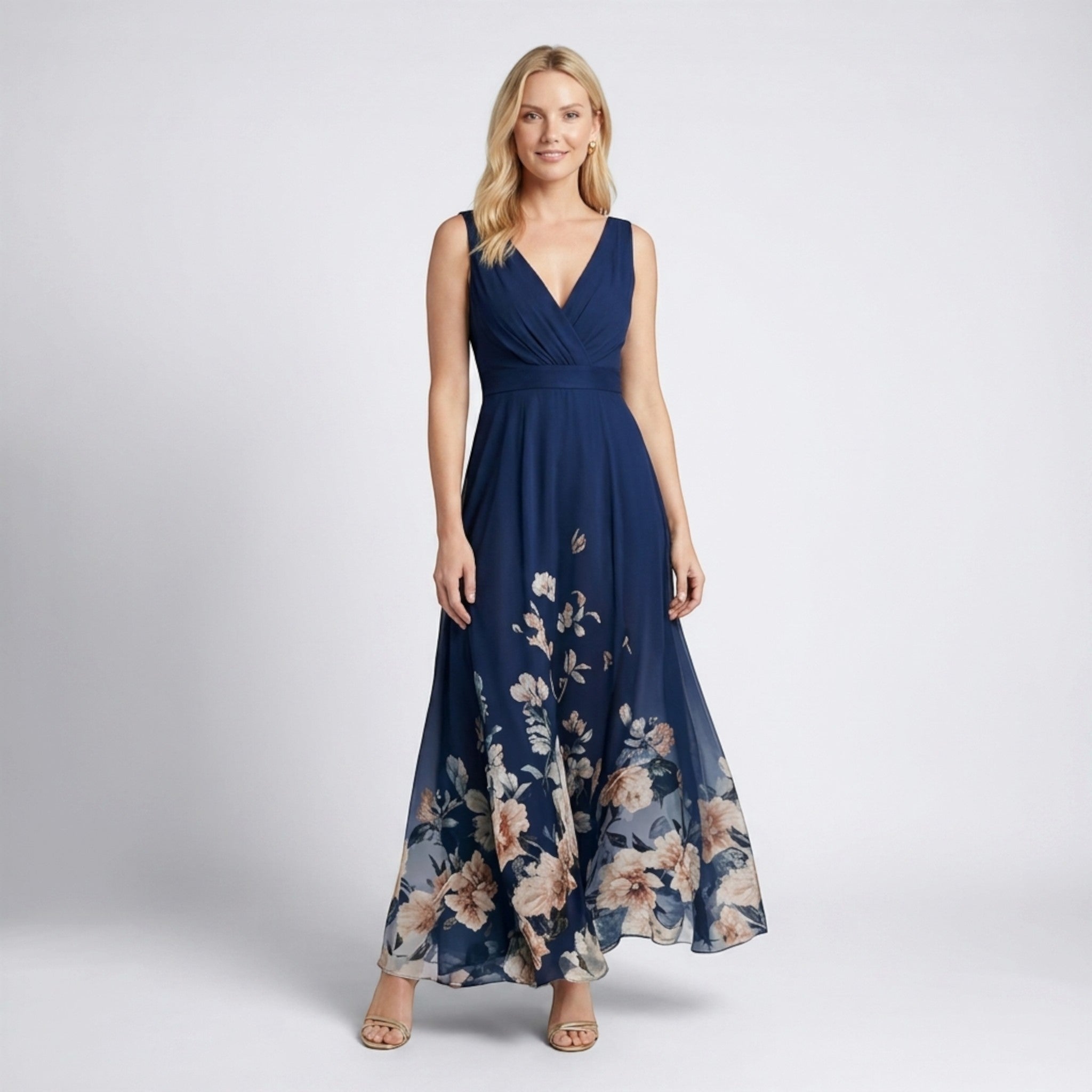 Robe trapèze imprimée à fleurs pour femmes | Tenue de cocktail d'été élégante