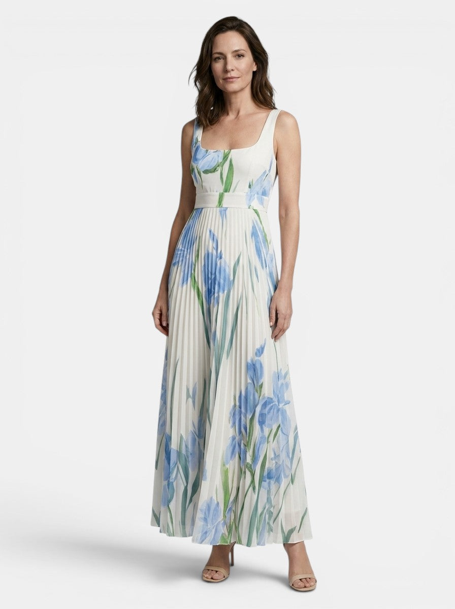 Womens Floral Print Maxi Dress | Elegant Sleeveless A-Line Summer Dress 4