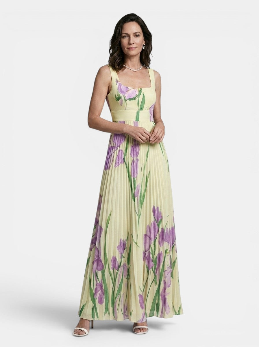 Womens Floral Print Maxi Dress | Elegant Sleeveless A-Line Summer Dress 8