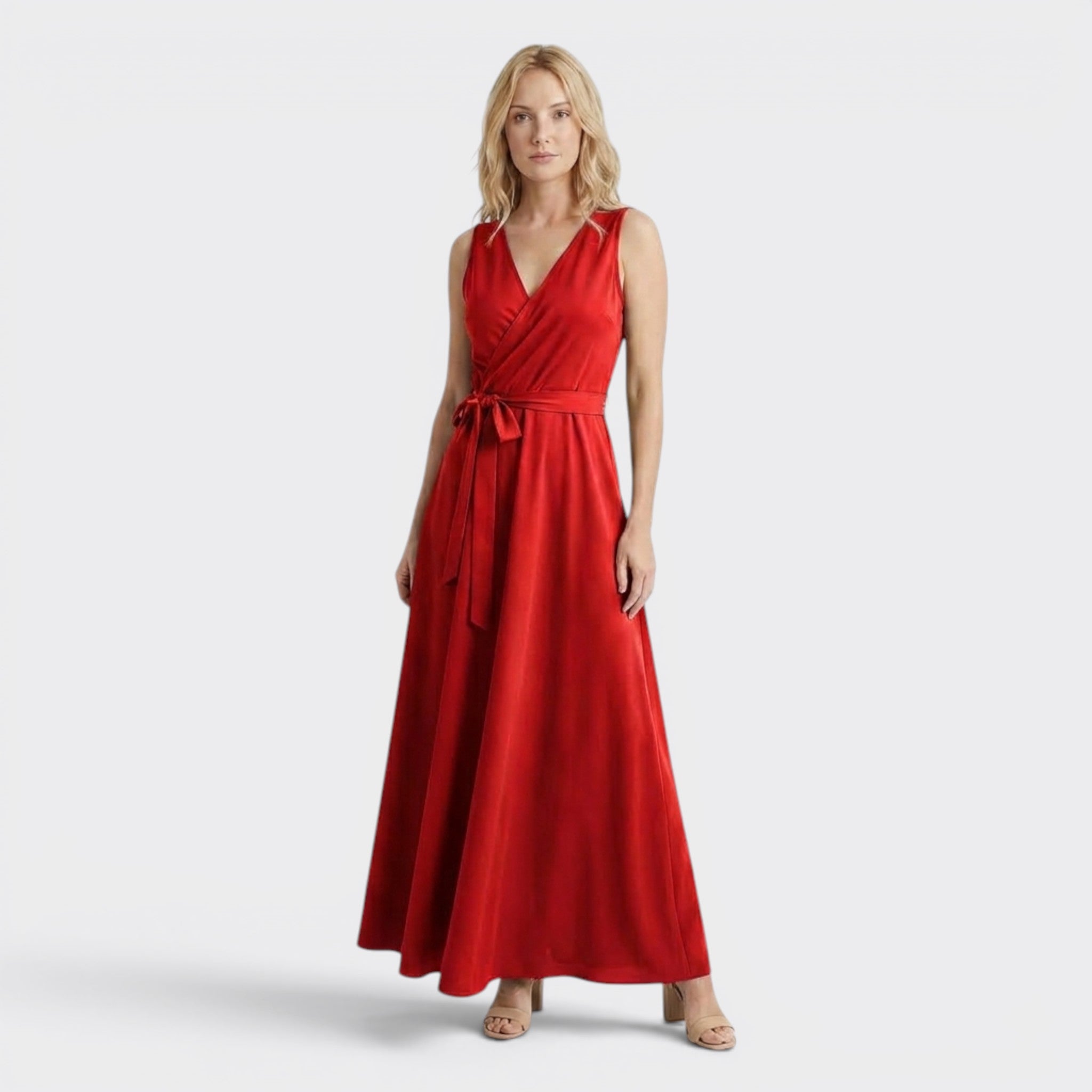 Women's Flowing Wrap Maxi Dress | Elegant Formal Evening Gown