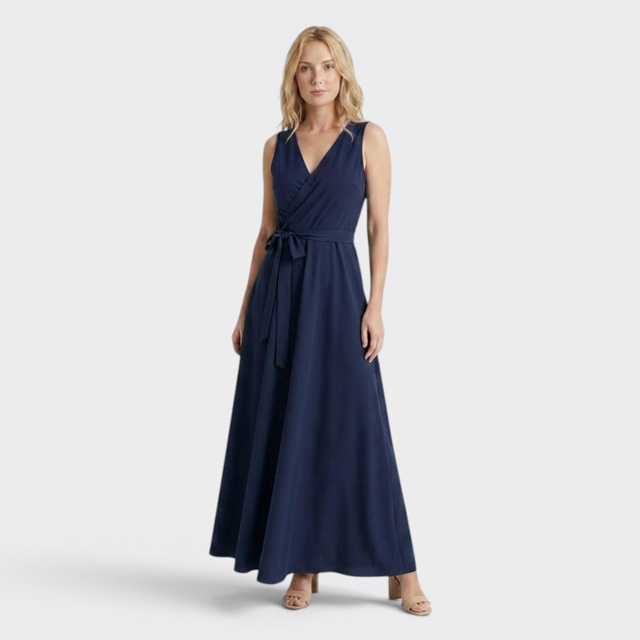 Women's Flowing Wrap Maxi Dress | Elegant Formal Evening Gown
