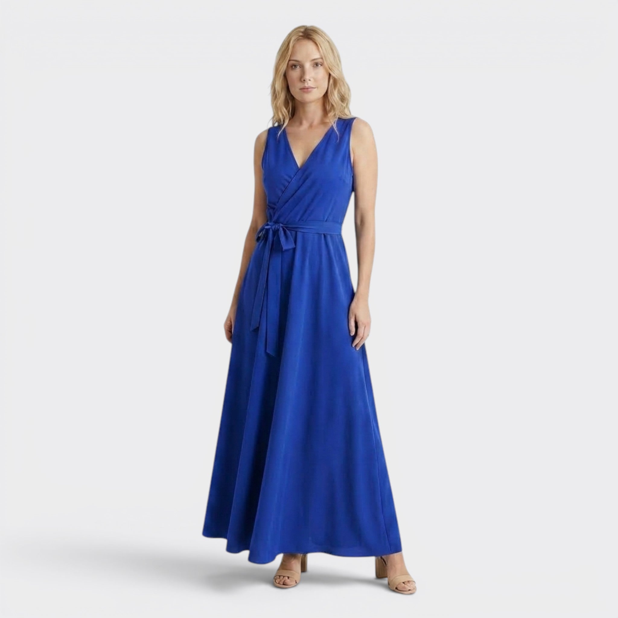 Women's Flowing Wrap Maxi Dress | Elegant Formal Evening Gown