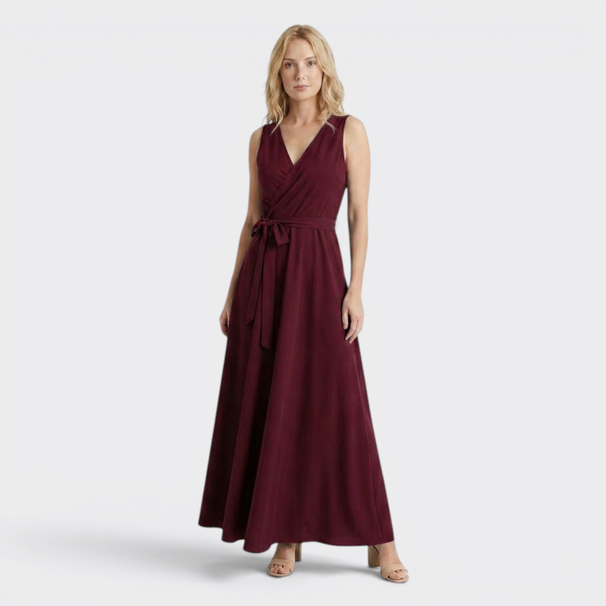 Women's Flowing Wrap Maxi Dress | Elegant Formal Evening Gown