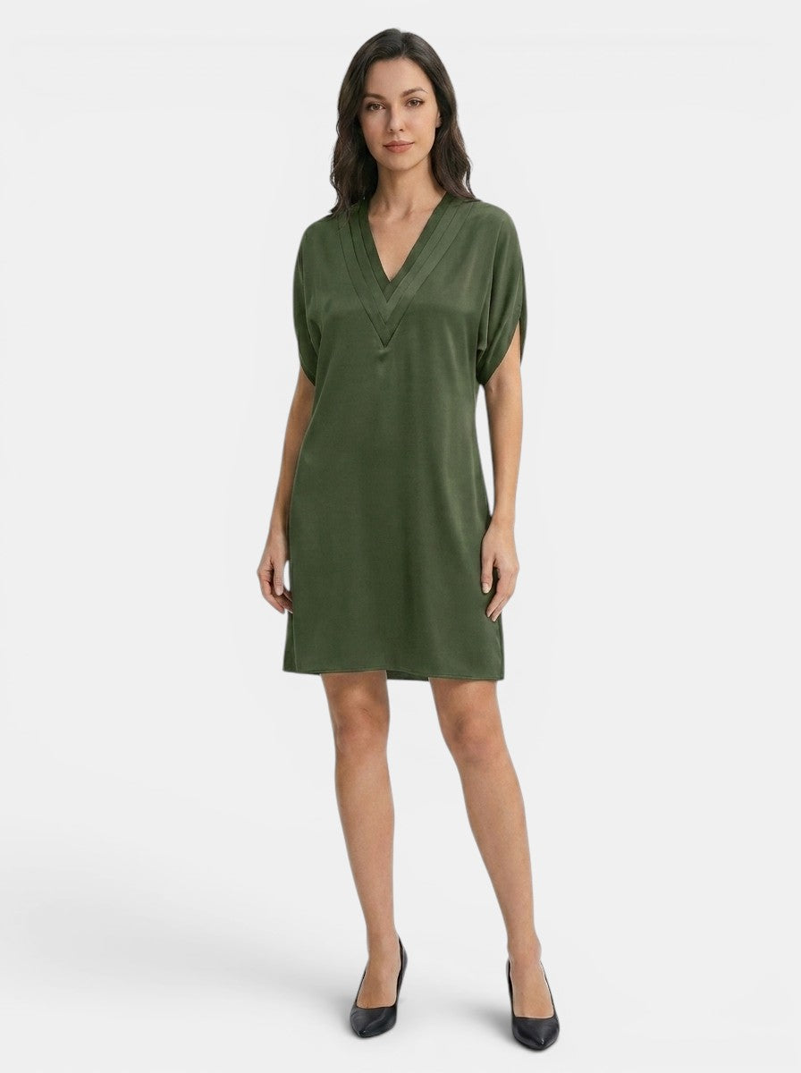Vestido largo de tela fluida para mujer | Elegante vestido de verano que disimula el abdomen