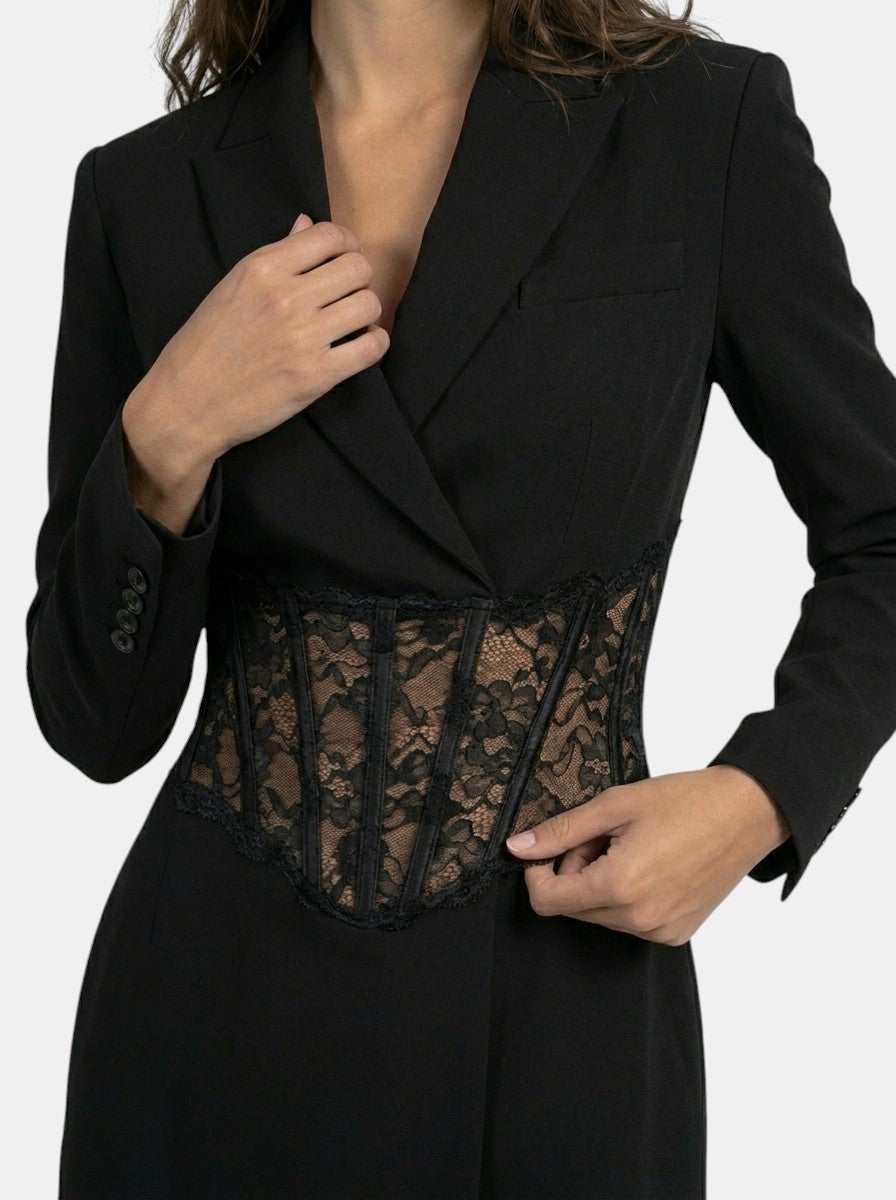 Womens Lace Corset Mini Dress | Elegant Blazer Style with Long Sleeves 7