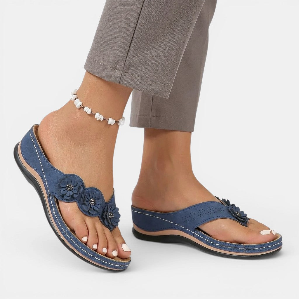 Womens Leather Sandals | Elegant Orthopedic Slip-On Comfort Shoes 4