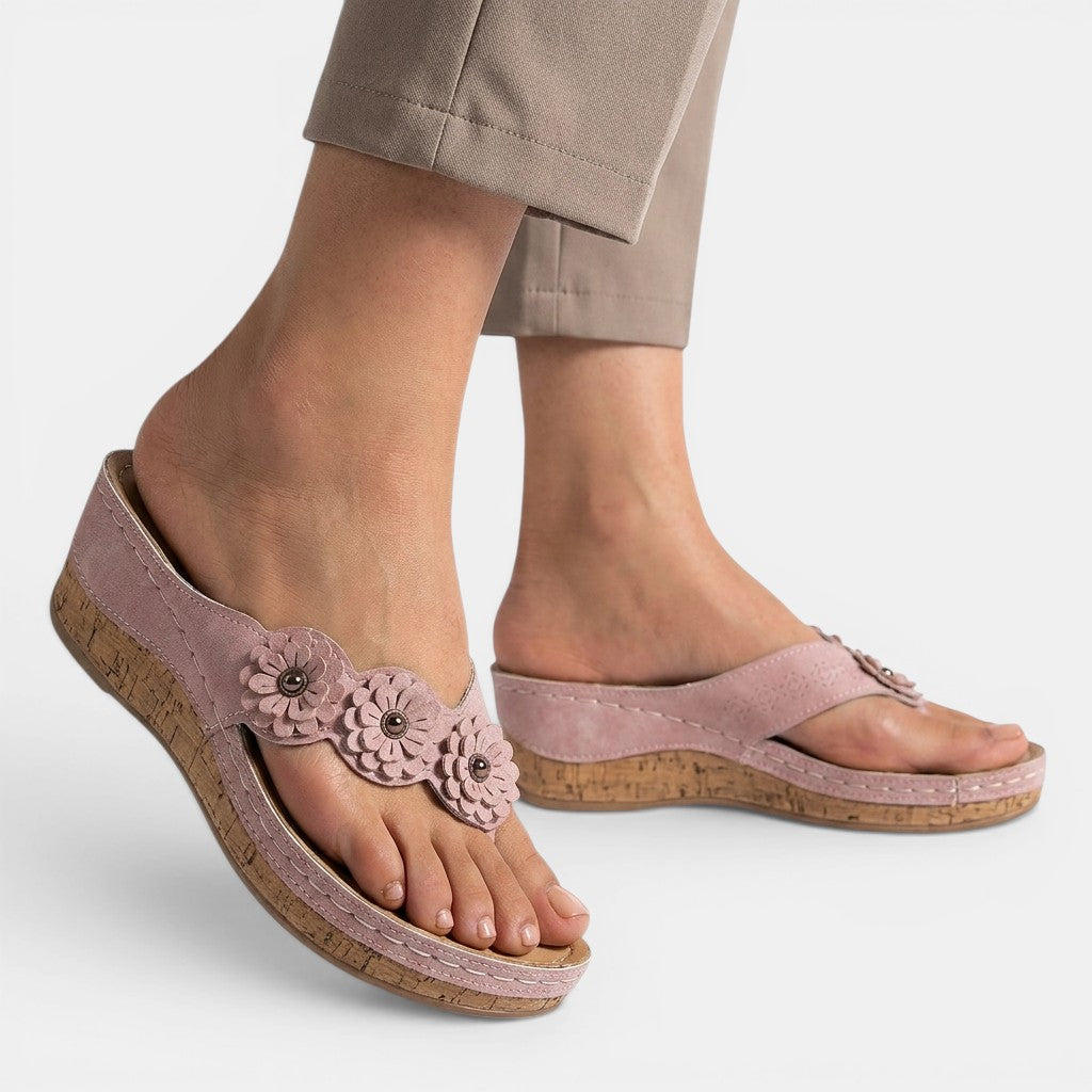 Womens Leather Sandals | Elegant Orthopedic Slip-On Comfort Shoes 2