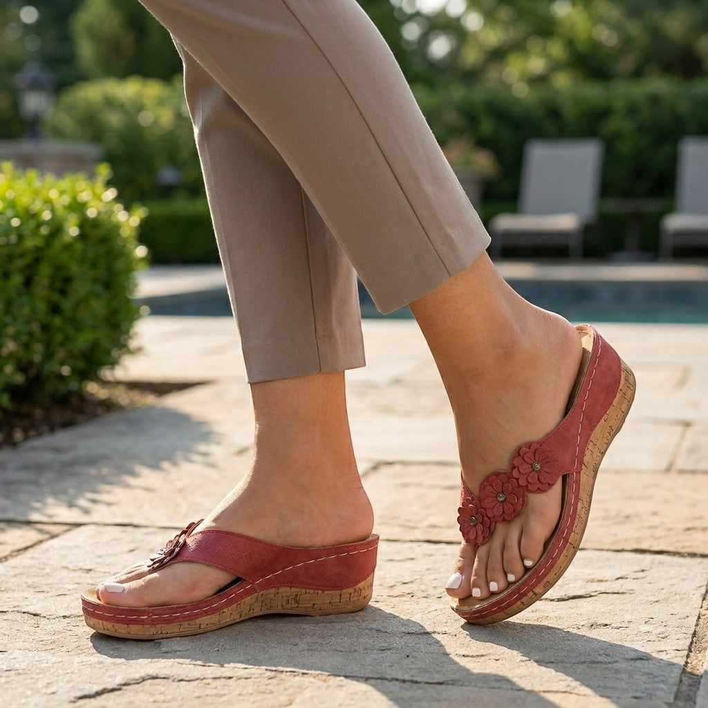 Womens Leather Sandals | Elegant Orthopedic Slip-On Comfort Shoes 6