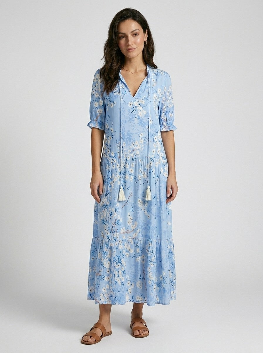 Robe longue bohème légère pour femme | Style estival vintage élégant