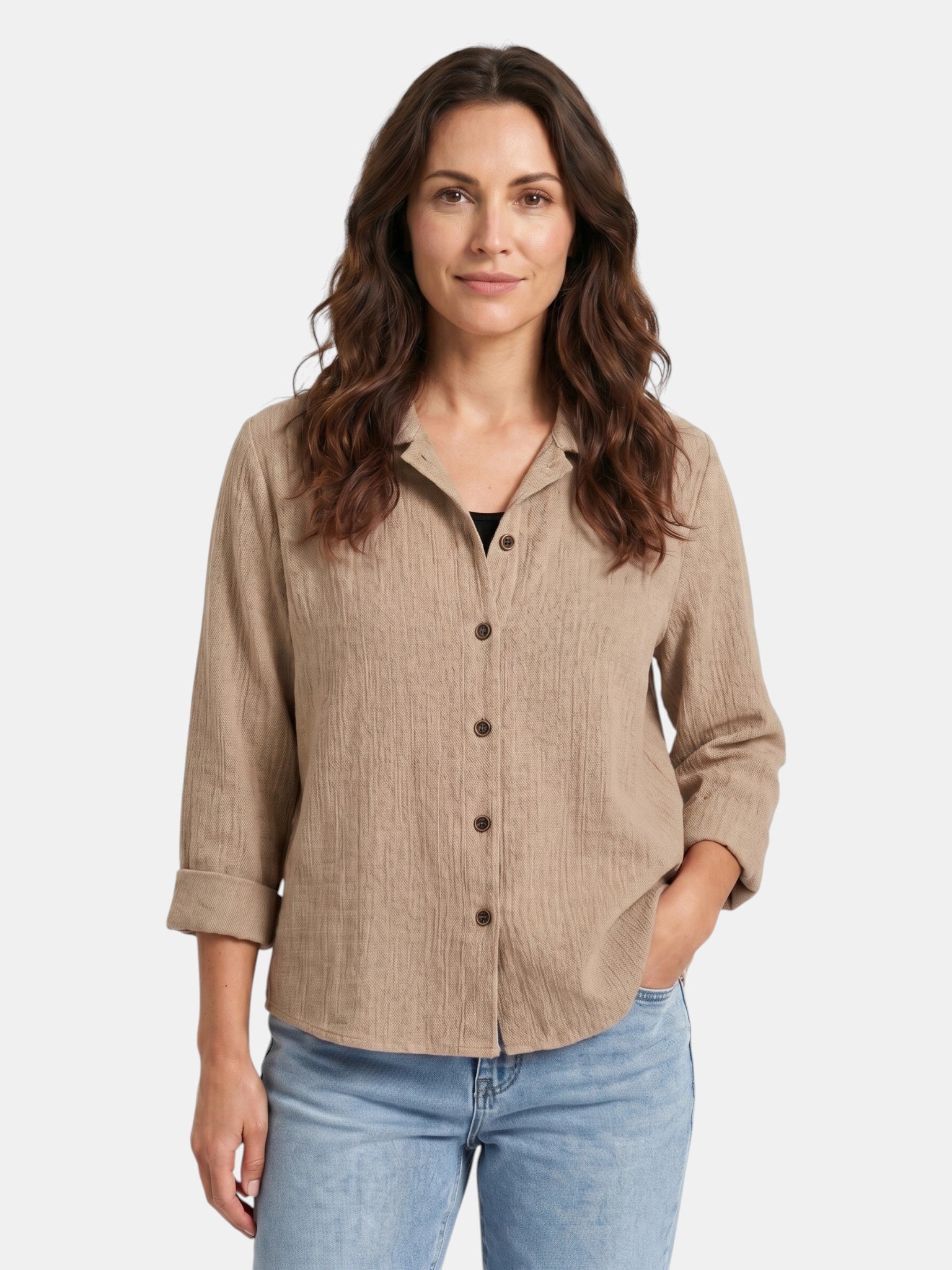 Canotta leggera da donna in misto cotone | Strato estivo casual e comodo