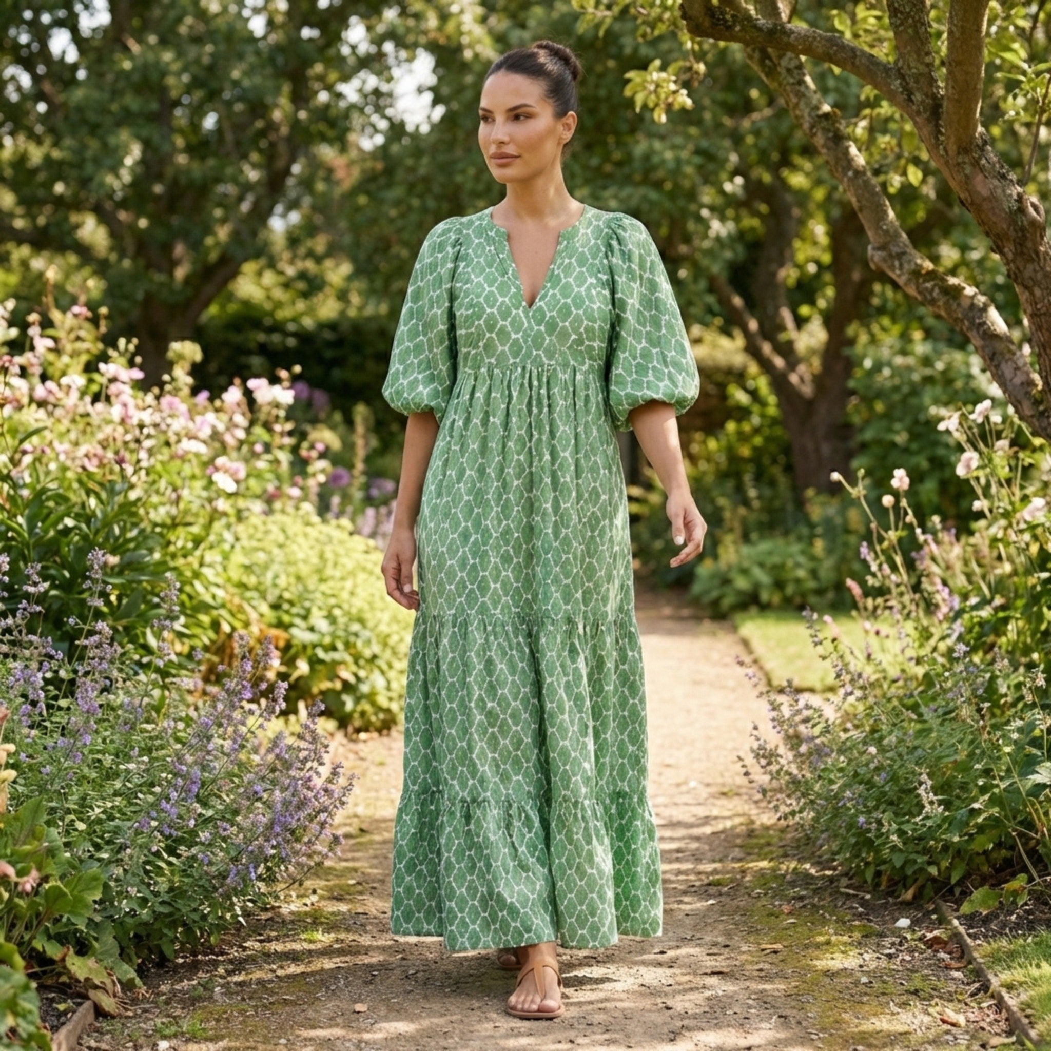 Womens Lightweight Cotton Spring Dress | Elegant Flowy Casual Outfit 1