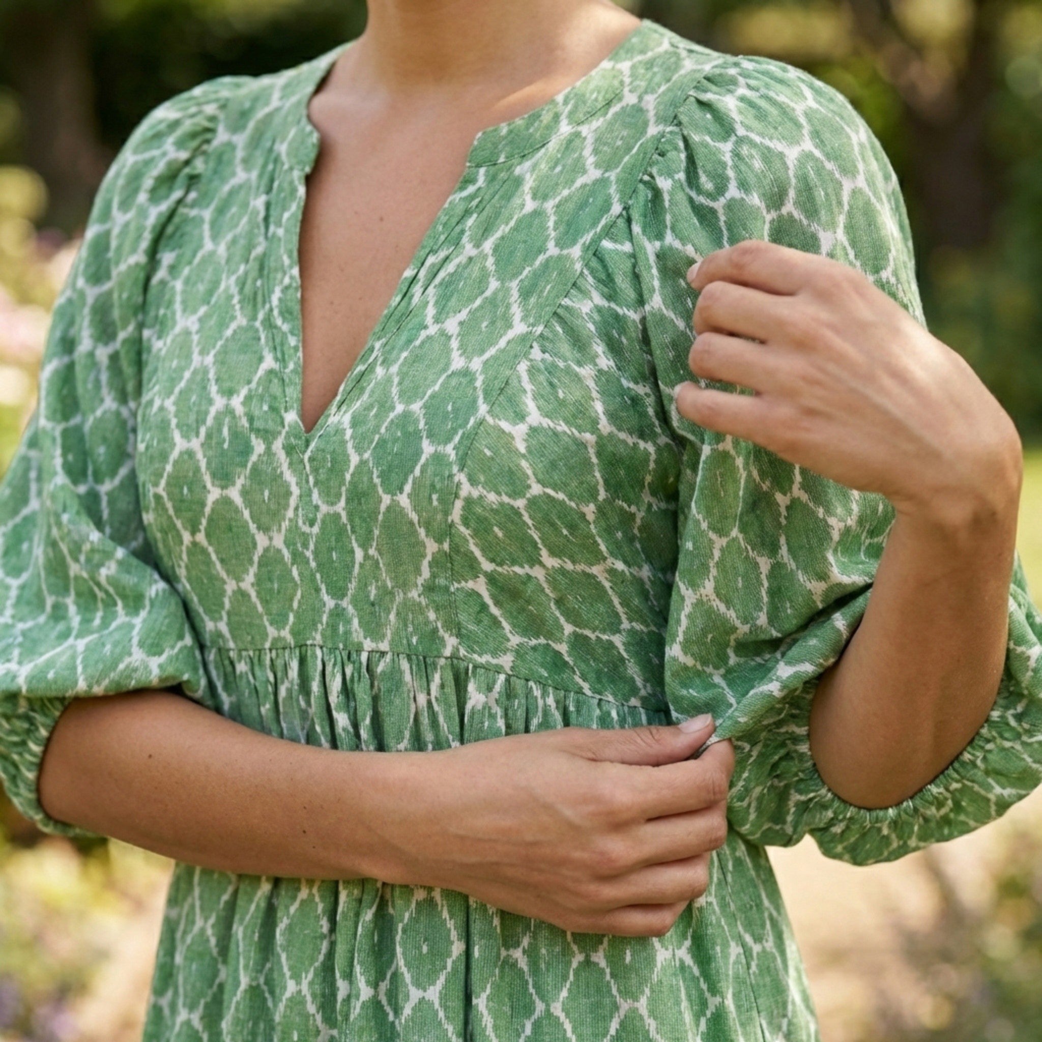 Womens Lightweight Cotton Spring Dress | Elegant Flowy Casual Outfit 2