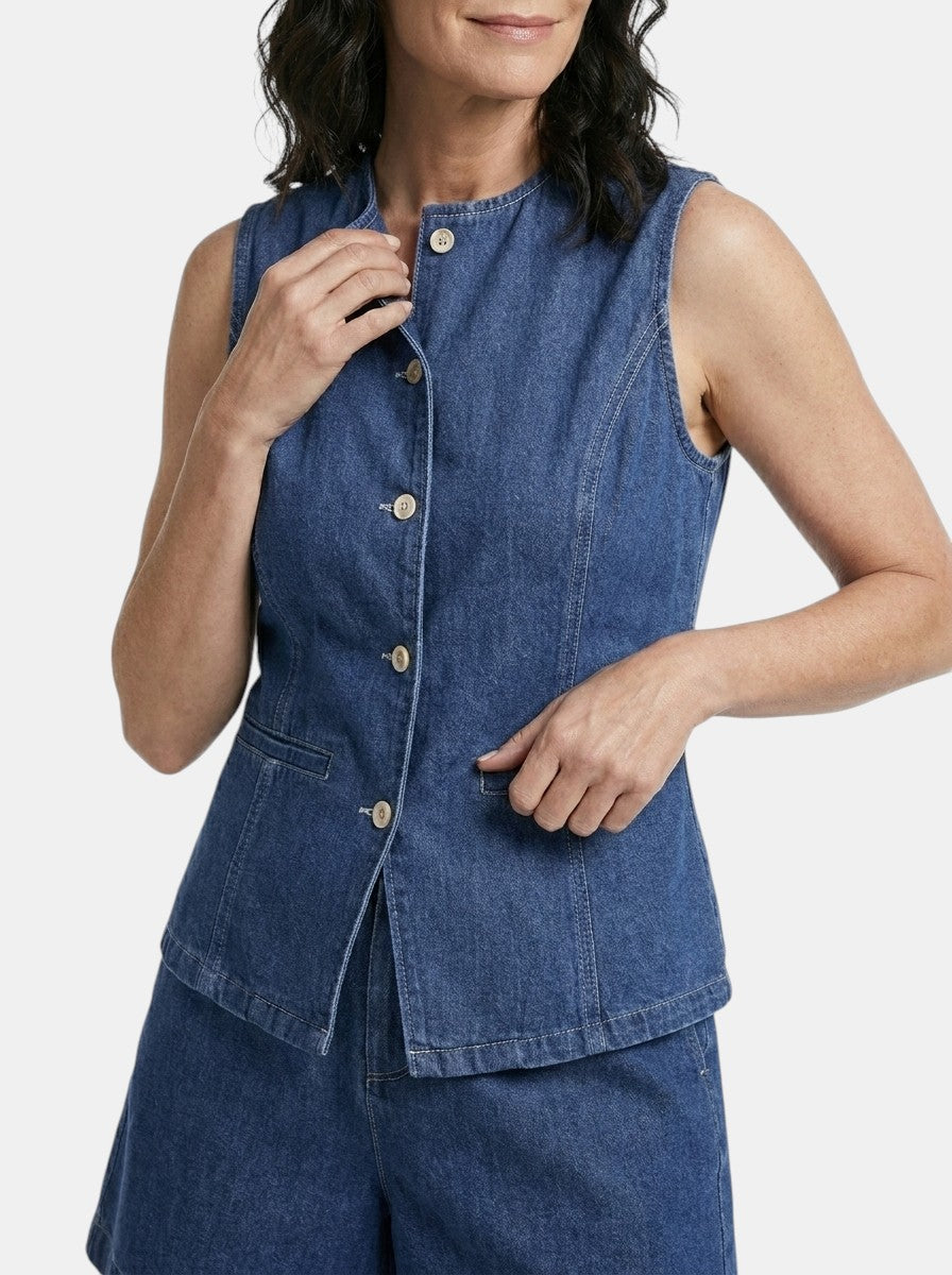 Women's Lightweight Denim Co-Ord Set | Relaxed Fit Sleeveless Summer Outfit