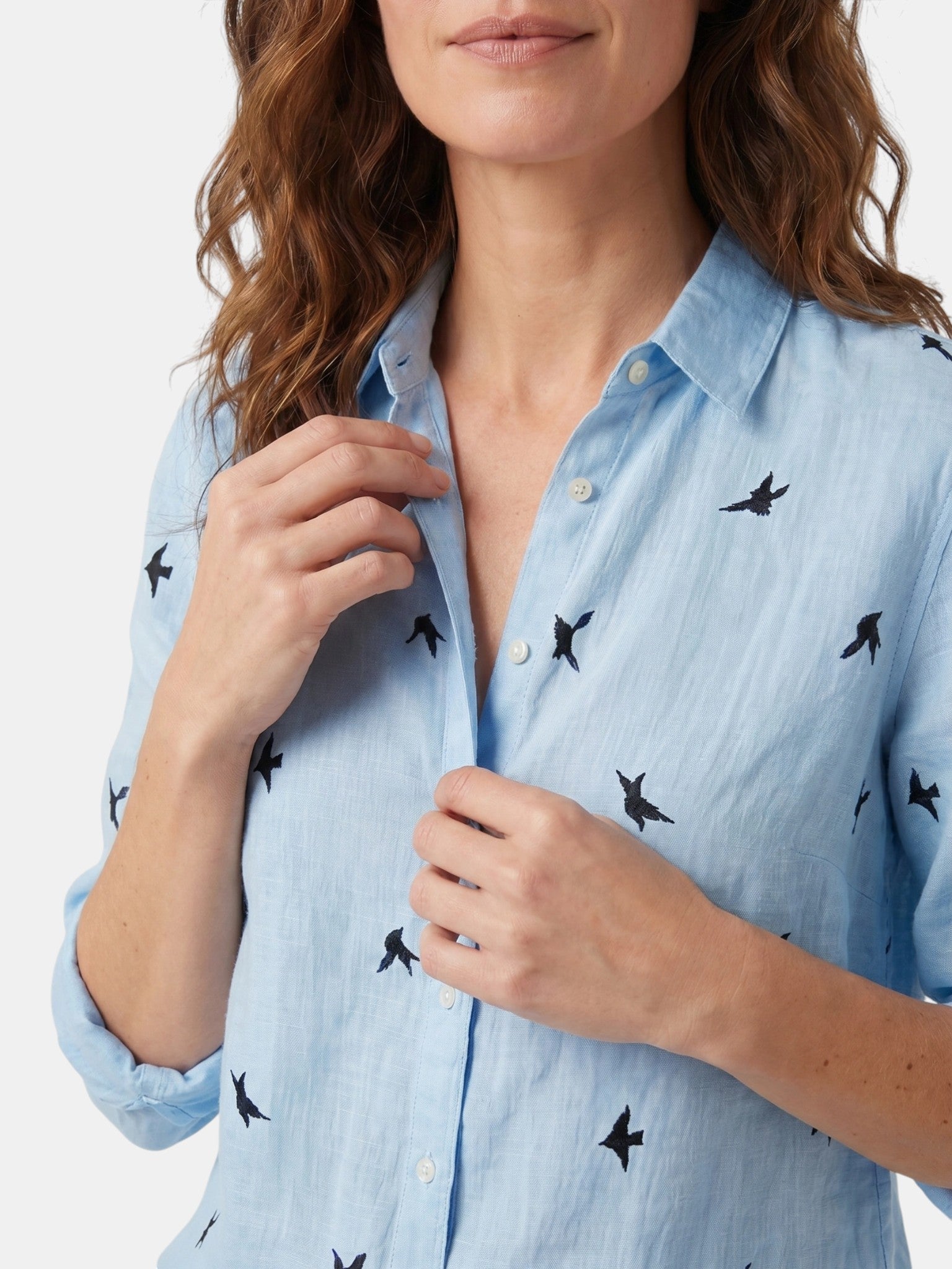 Camicia Donna Leggera in Lino con Bottoni | Blusa Bianca Casual a Vestibilità Comoda