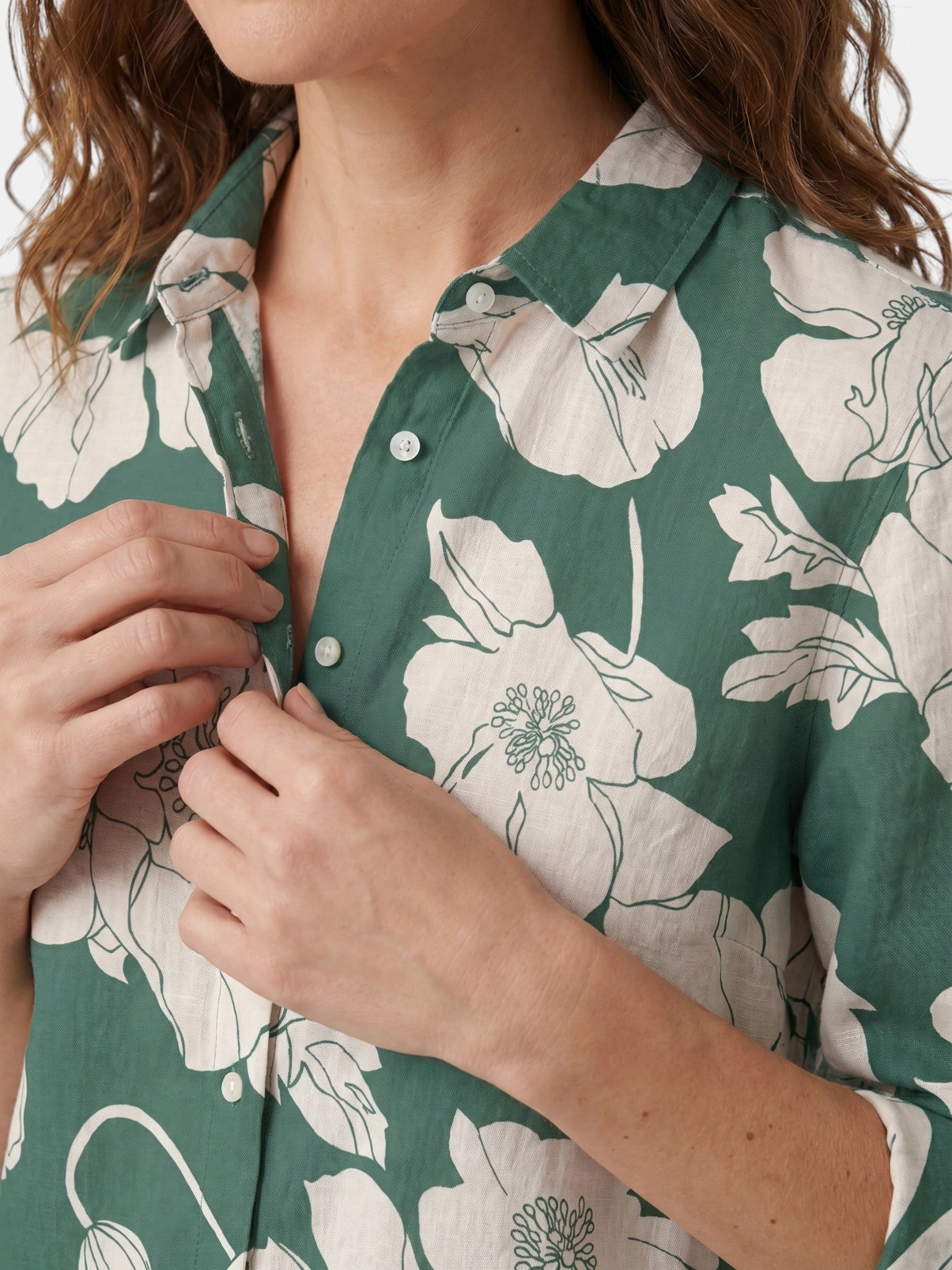 Camicia Donna Leggera in Lino con Bottoni | Blusa Bianca Casual a Vestibilità Comoda