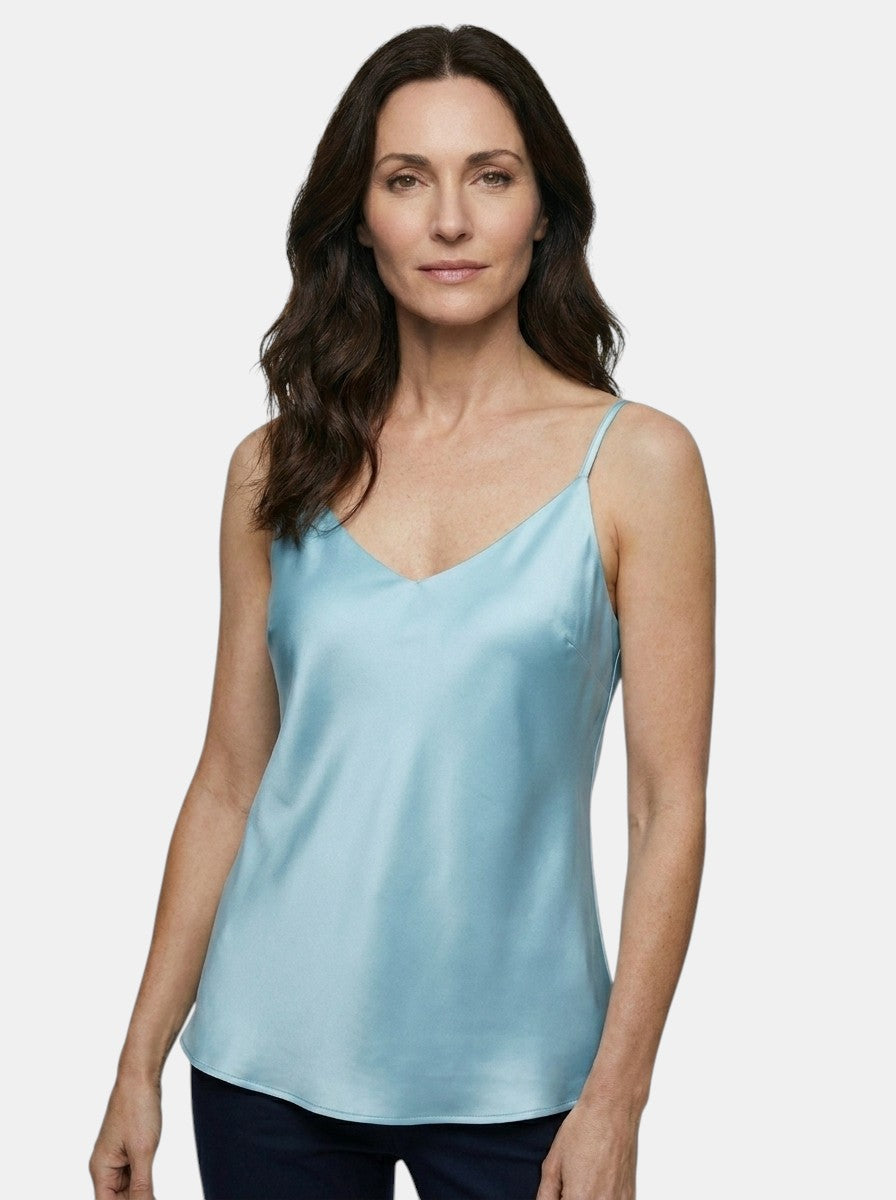 Womens Lightweight Satin Cami Top | Elegant Sleeveless Spring Summer Layering Piece 3