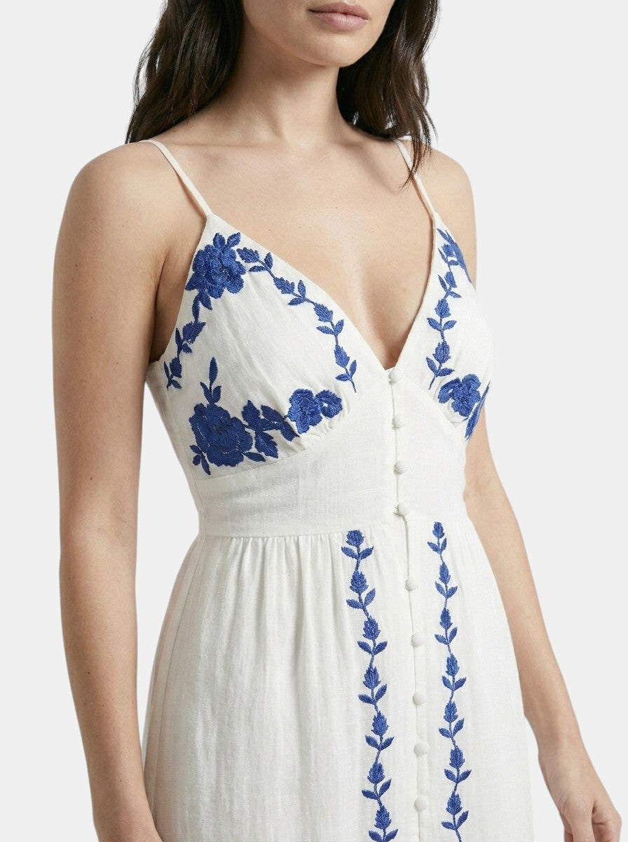 Robe d'été blanche légère pour femme | Élégante tenue maxi fluide pour mariages