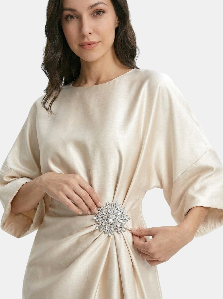 Women's Luxurious Satin Evening Gown | Elegant Long Formal Dress for Women