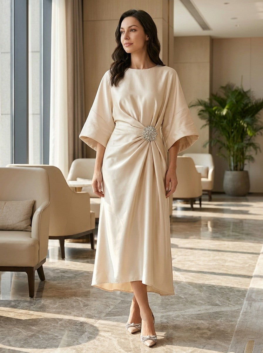 Women's Luxurious Satin Evening Gown | Elegant Long Formal Dress for Women