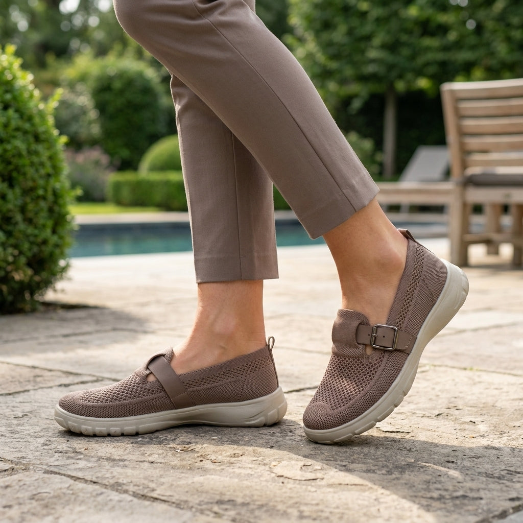Mocasines ortopédicos de cuero para mujer | Cómodos y de soporte, sin cordones