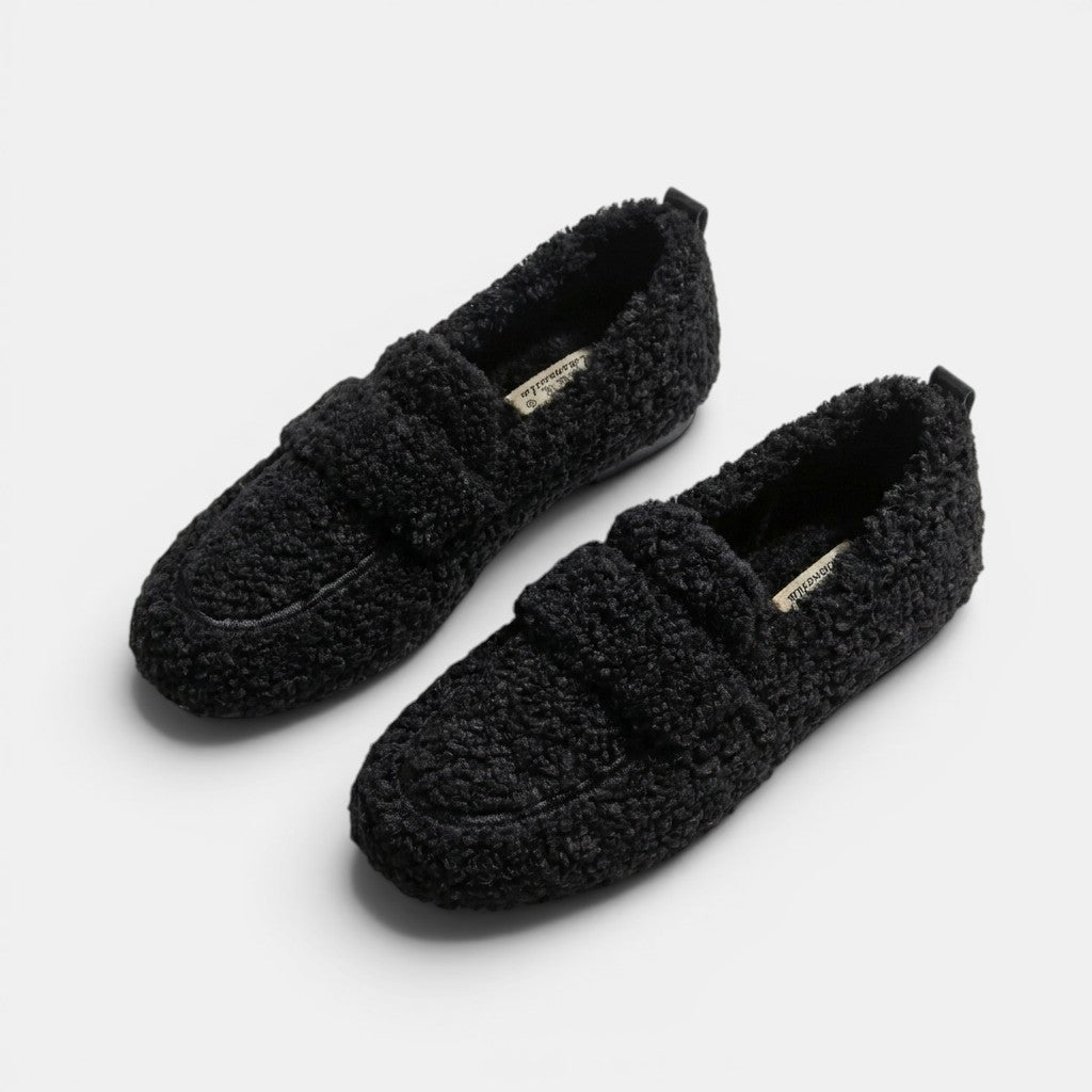 Womens Plush Fabric Moccasins | Cozy Elegant Indoor Slippers 8