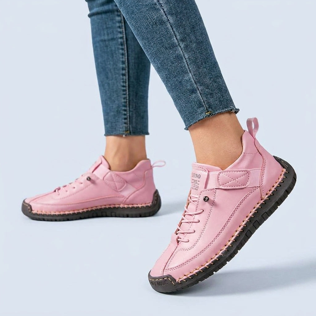 Zapatillas ortopédicas de cuero premium para hombre | Entrenadores cómodos de ajuste ancho para todas las estaciones