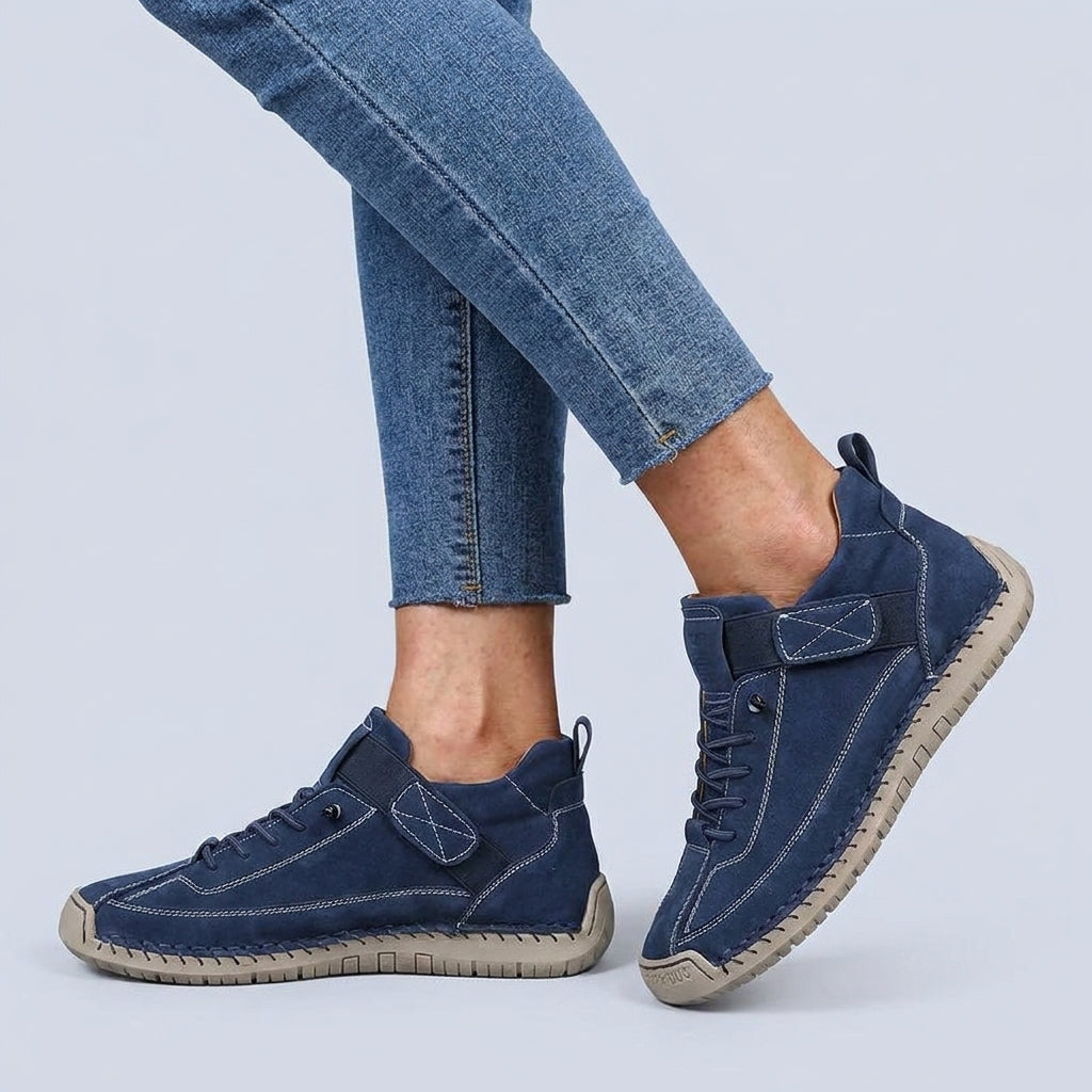 Zapatillas ortopédicas de cuero premium para hombre | Entrenadores cómodos de ajuste ancho para todas las estaciones