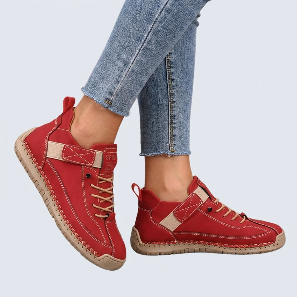 Zapatillas ortopédicas de cuero premium para hombre | Entrenadores cómodos de ajuste ancho para todas las estaciones